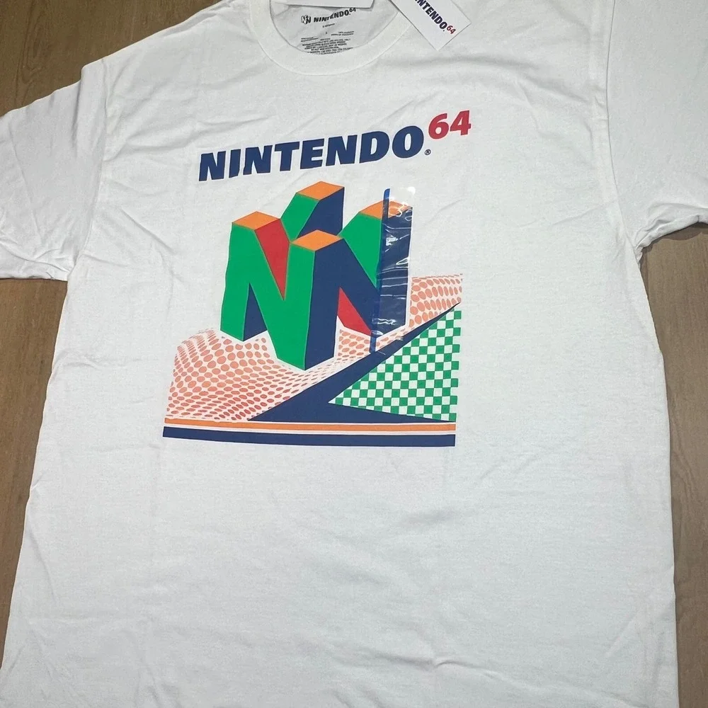 Nintendo‎ 64 N64 dead stock Graphic T-Shirt White Mens Large New Isaac Morris